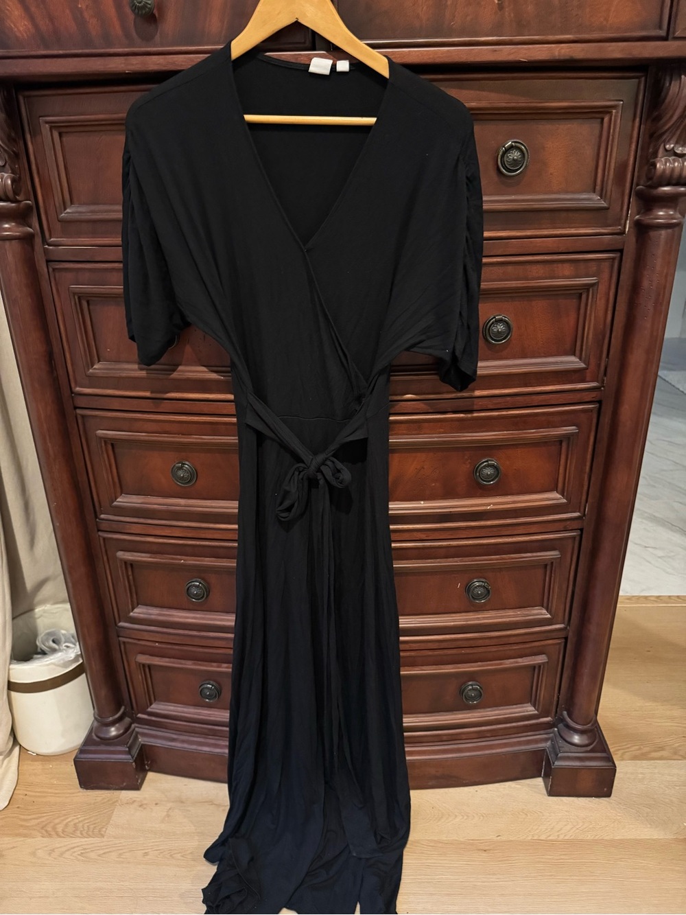 GAP Black Maxi Wrap Dress